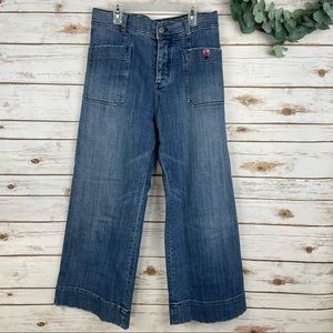 Pilcro & the Letterpress Wide Leg Cropped Jeans 28